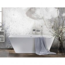 Akmens masės vonia PAA Quadro Wall Silkstone, 750 x 1600 mm, VAQUAS/00