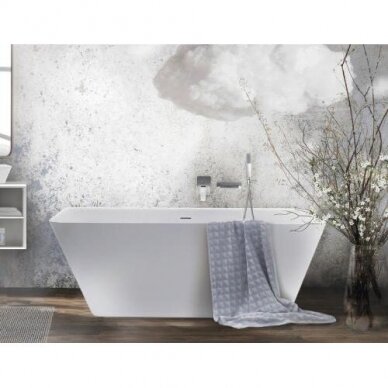 Akmens masės vonia PAA Quadro, balta, 750 x 1600 mm