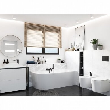 Akrilinė vonia MEPA free corner, dešininė 160 x 75 cm, (Persipylimo ir sifono dangtelio spalva pasirinktinai) 2