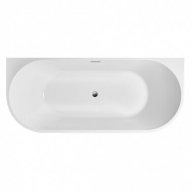 Akrilinė vonia MEPA Free back slim, 150 x 75 cm, (Persipylimo ir sifono dangtelio spalva pasirinktinai) 4