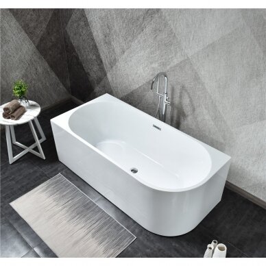 Akrilinė vonia MEPA free corner, kairinė 140 x 75 cm, (Persipylimo ir sifono dangtelio spalva pasirinktinai)