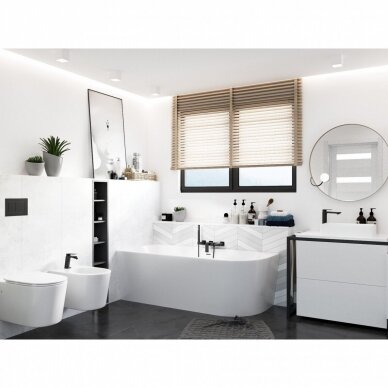 Akrilinė vonia MEPA free corner, kairinė 140 x 75 cm, (Persipylimo ir sifono dangtelio spalva pasirinktinai) 2