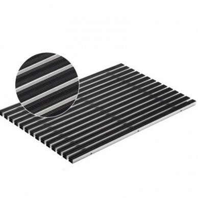 Batų valymosi kilimėlis su guminėmis juostelėmis ACO Vario 750 x 500 mm, juoda