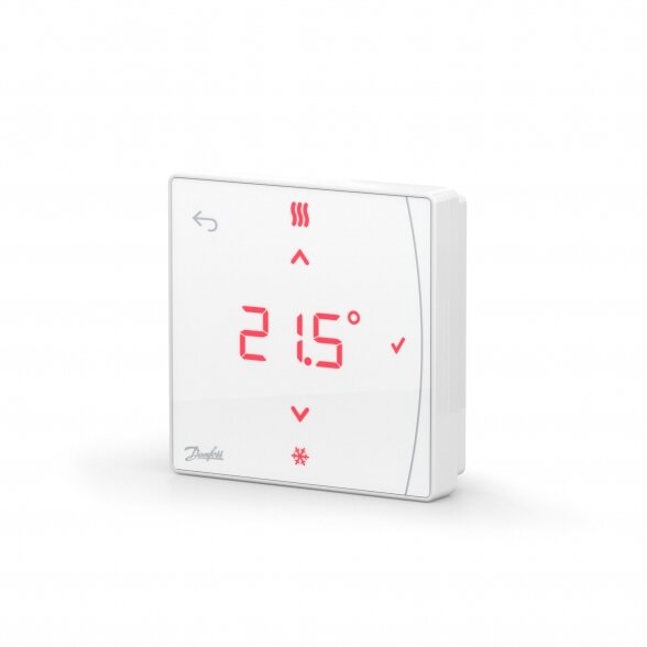 Bevielis virštinkinis patalpos temperatūros/drėgmės termostatas su ekranu DANFOSS Icon2™