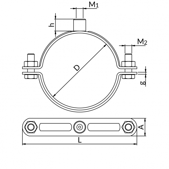 Laikiklis sprinklerinėms sistemoms NICZUK DN 1/2" PP (20-22 mm), sriegis M8-10 1