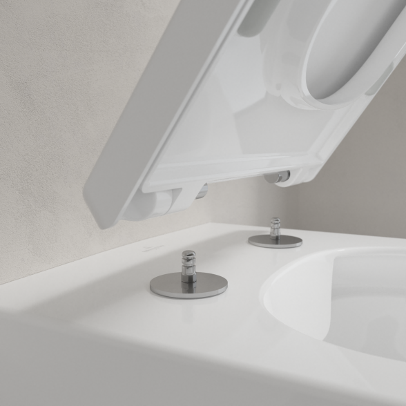 Pakabinamas WC puodas VILLEROY & BOCH Memento 2.0 DirectFlush su storu lėtaeigiu dangčiu, su Ceramic Plus danga 3