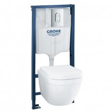 Potinkinio rėmo ir pakabinamo WC komplektas GROHE Euro Ceramic Solido 5 in 1, 39536000