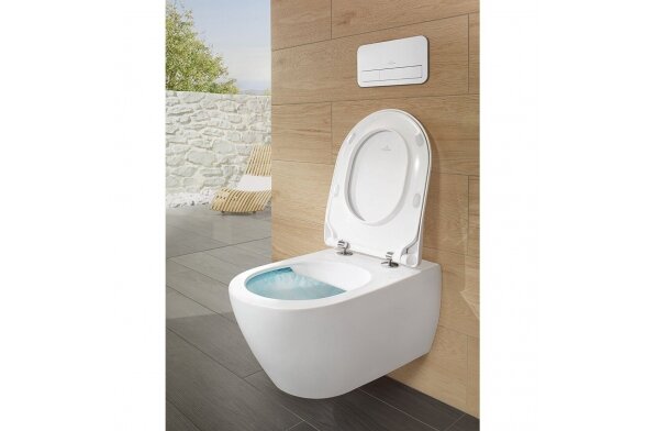 Unterputz-WC-Rahmen GROHE Rapid SL 5 in 1 + Wand-WC VILLEROY & BOCH Subway  2.0 Direct Flush WC mit SlimSeat-Bezug, White Alpin