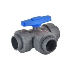Rutulinis ventilis T formos PVC-U PİMTAŞ 50 mm (PN16), vandeniui