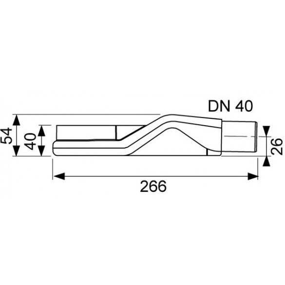 Super-žemas sifonas TECEdrainline DN 40 horizontalus 2