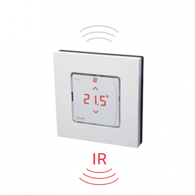 Virštinkinis bevielis patalpos termostatas DANFOSS Icon su infraraudonųjų spindulių ir grindų temperatūros davikliu 24 V, 088U1082