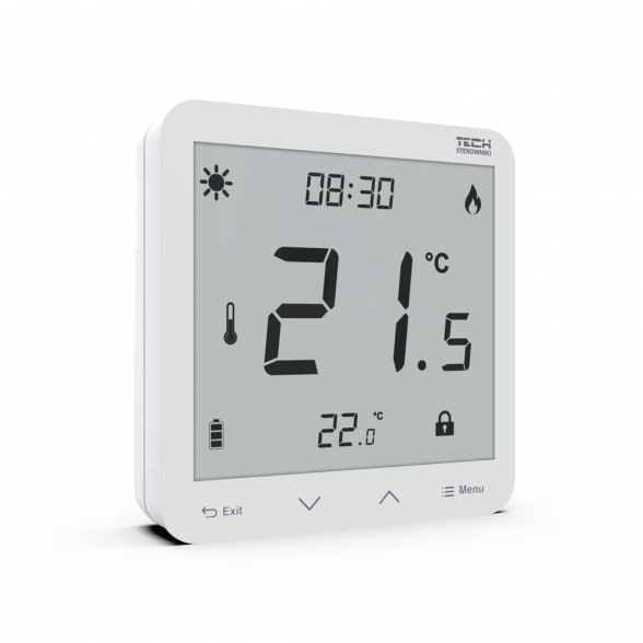 Virštinkinis programuojamas patalpos termostatas TECH EU-T-3.1, baltas 1